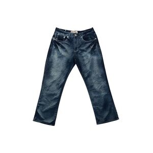 Brooklyn XPRESS Men's Vintage Y2K Loose Fit 5- Pocket Jeans-34" W - Blue